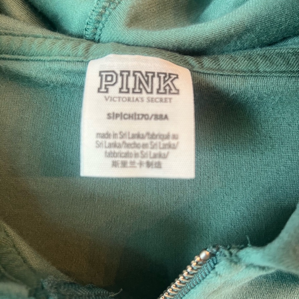 PINK Victoria's Secret Green Velour Hoodie - Picture 5 of 5